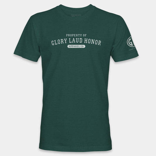 Faith Family Team Crew Neck T-Shirt - Evergreen and Yellow