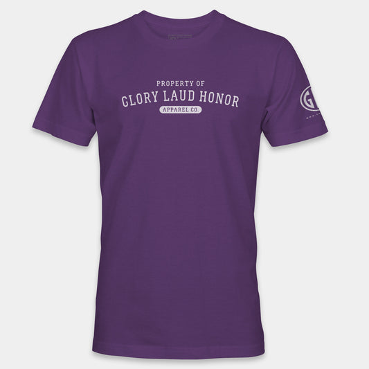 Faith Family Team Crew Neck T-Shirt - Purple and Yellow