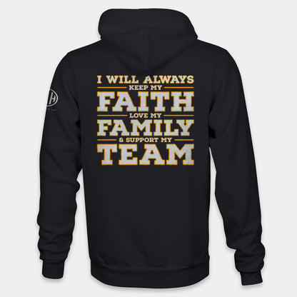 Faith Family Team Pullover Hoodie - Black and Yellow