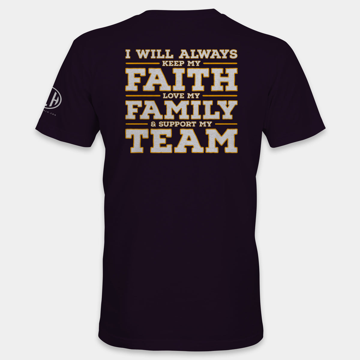 Faith Family Team Crew Neck T-Shirt - Black and Yellow