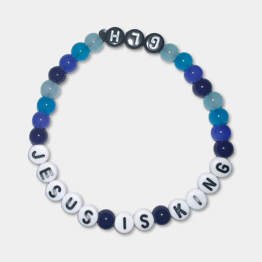 Jesus is King Beaded Bracelet